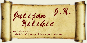 Julijan Milikić vizit kartica